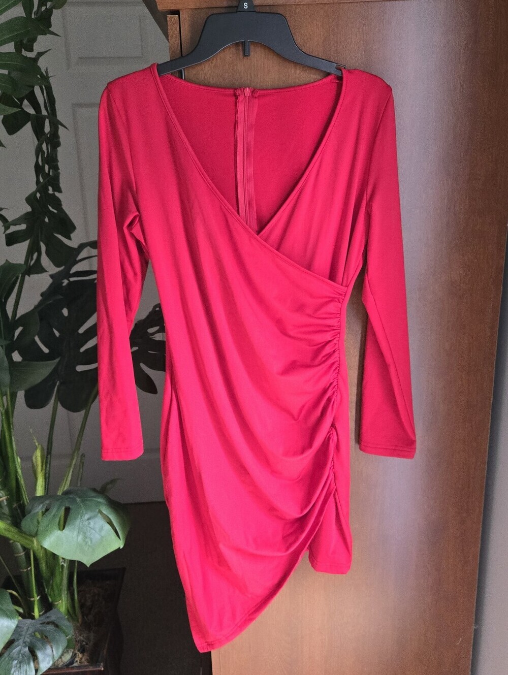 Red Dress Long Sleeve Bodycon Dress